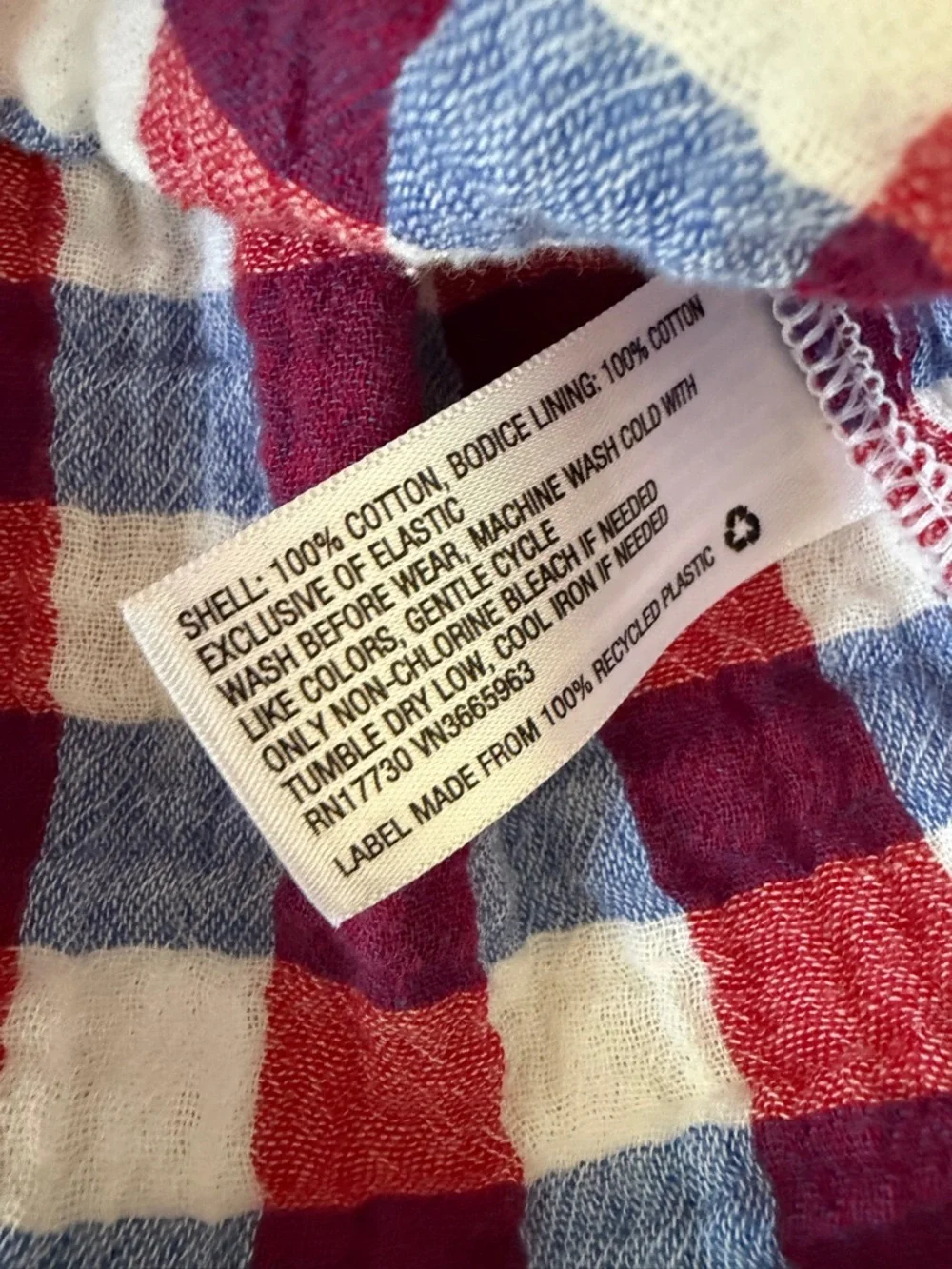 Cat & Jack Girls Red, White & Blue Check Tank Top and Ruffle Shorts Set 12M